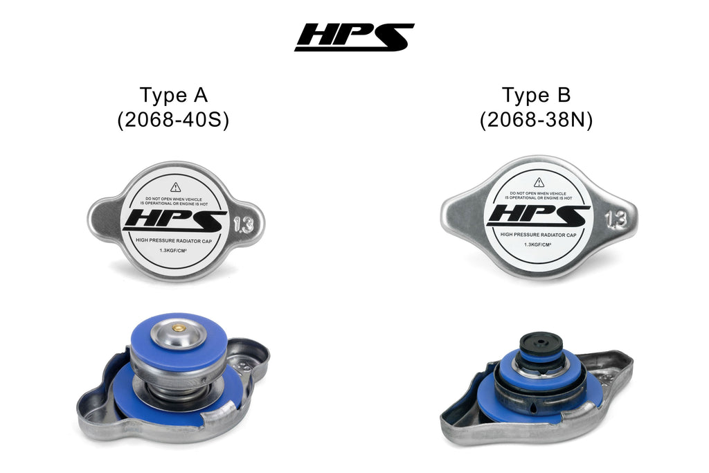 HPS High-Pressure 1.3 bar Stainless Steel Radiator Cap, Type A, Spring-Loaded, 2068-40S