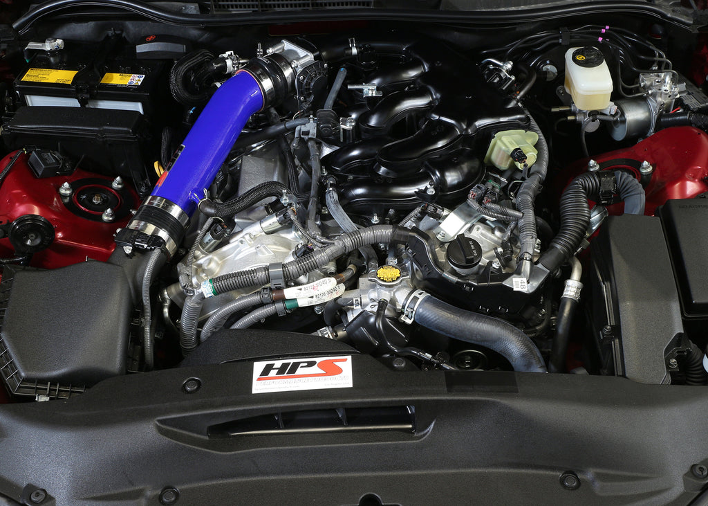 HPS Performance Post MAF Air Intake Aluminum Tube, Blue, 27-560BL