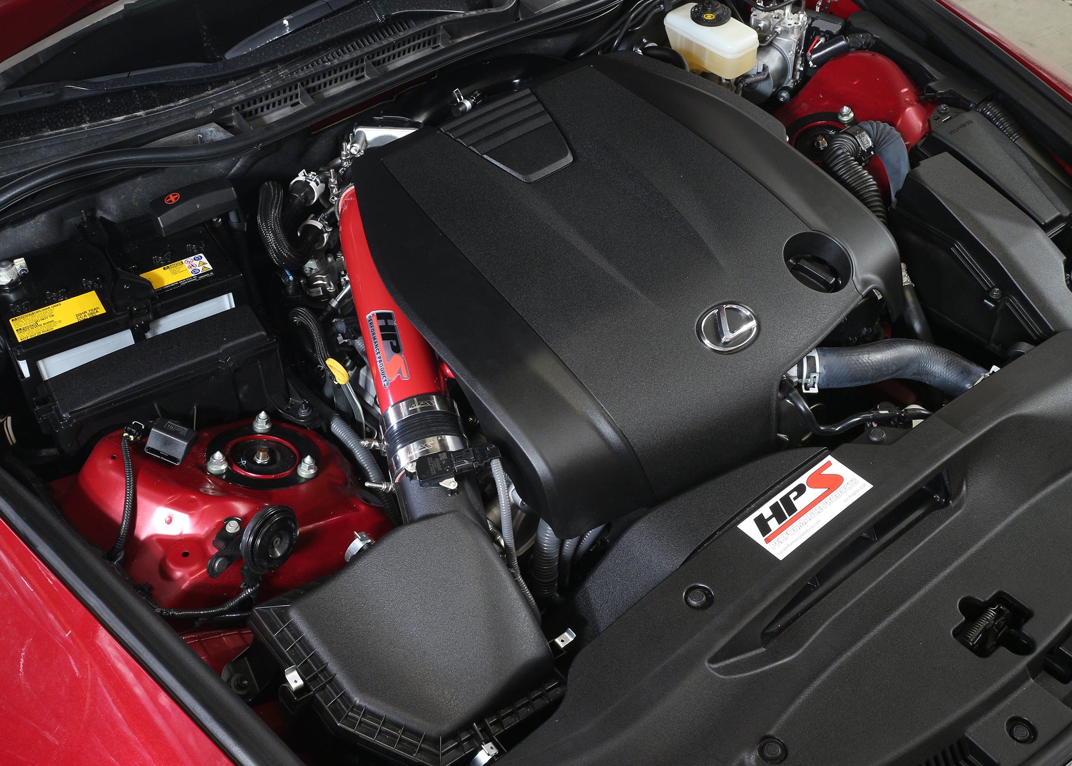 HPS Performance Post MAF Air Intake Aluminum Tube, Red, 27-560R