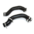 HPS Performance Intercooler Charge Pipe Kit (Cold and Hot Side) with Blue Boots (Black) - Ford Mustang Ecoboost - (2015-2020)