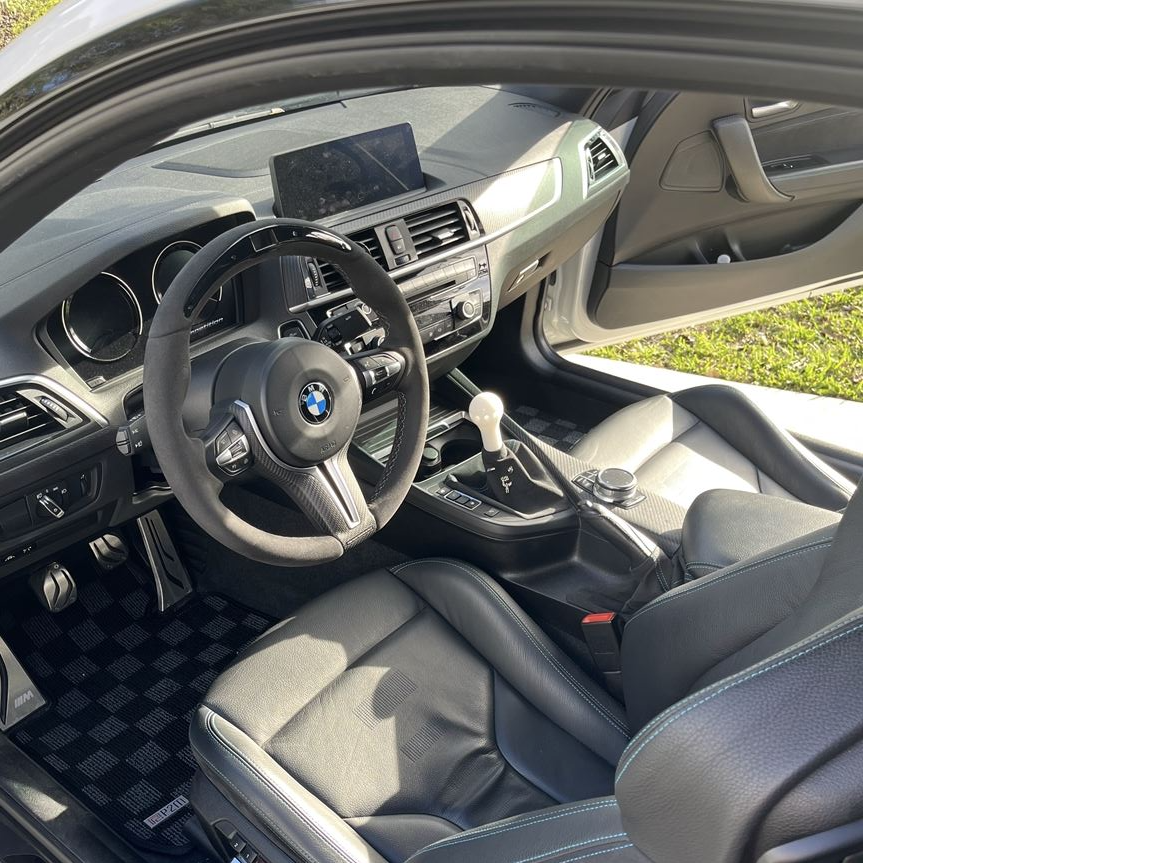 P2M Checkered Floor Mats - BMW F22 2 Series & F87 M2 - P2-CPTF87FRDG-TP