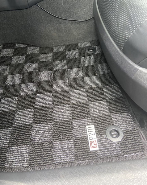 Phase 2 Motortrend (P2M) Checkered Carpet Race Floor Mats - Toyota Prius (XW60) (2023+)