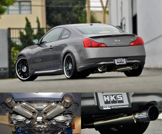 HKS Hi-Power Stainless Steel Catback Exhaust System - Titanium Tip - Infiniti G37 Coupe RWD