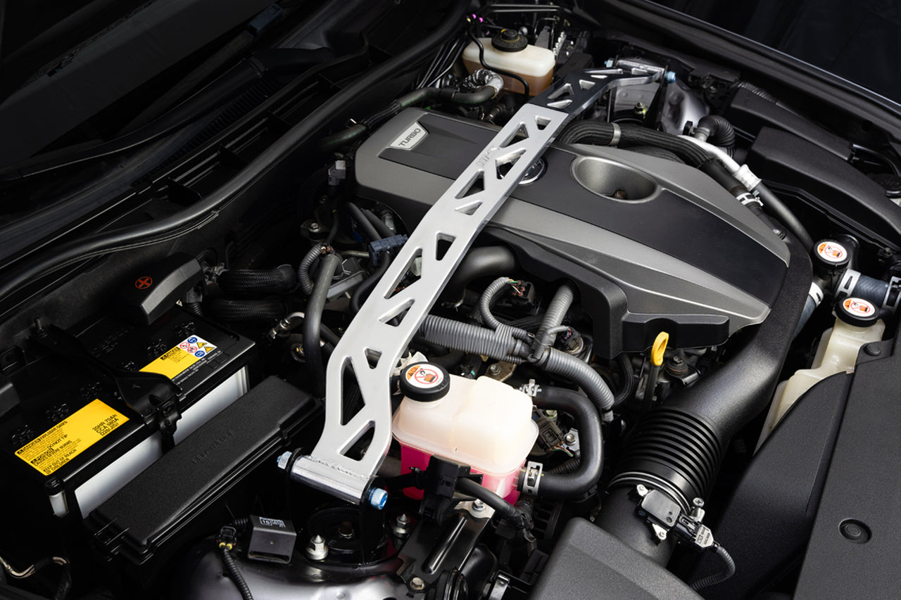 HPS Performance Aluminum Front Strut Tower Brace Bar, Red, 42-100R