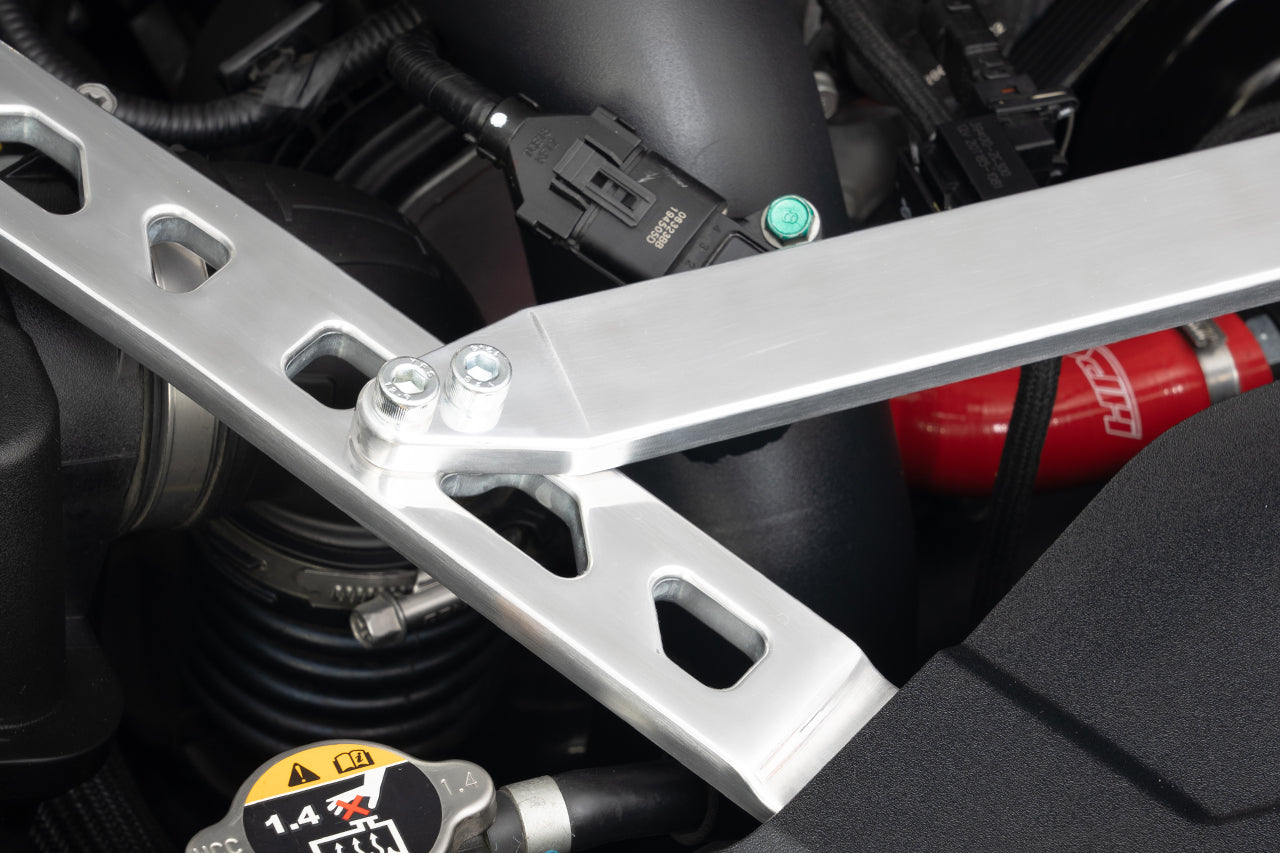 HPS Performance Aluminum Front Strut Brace Bar, Red, 42-105R