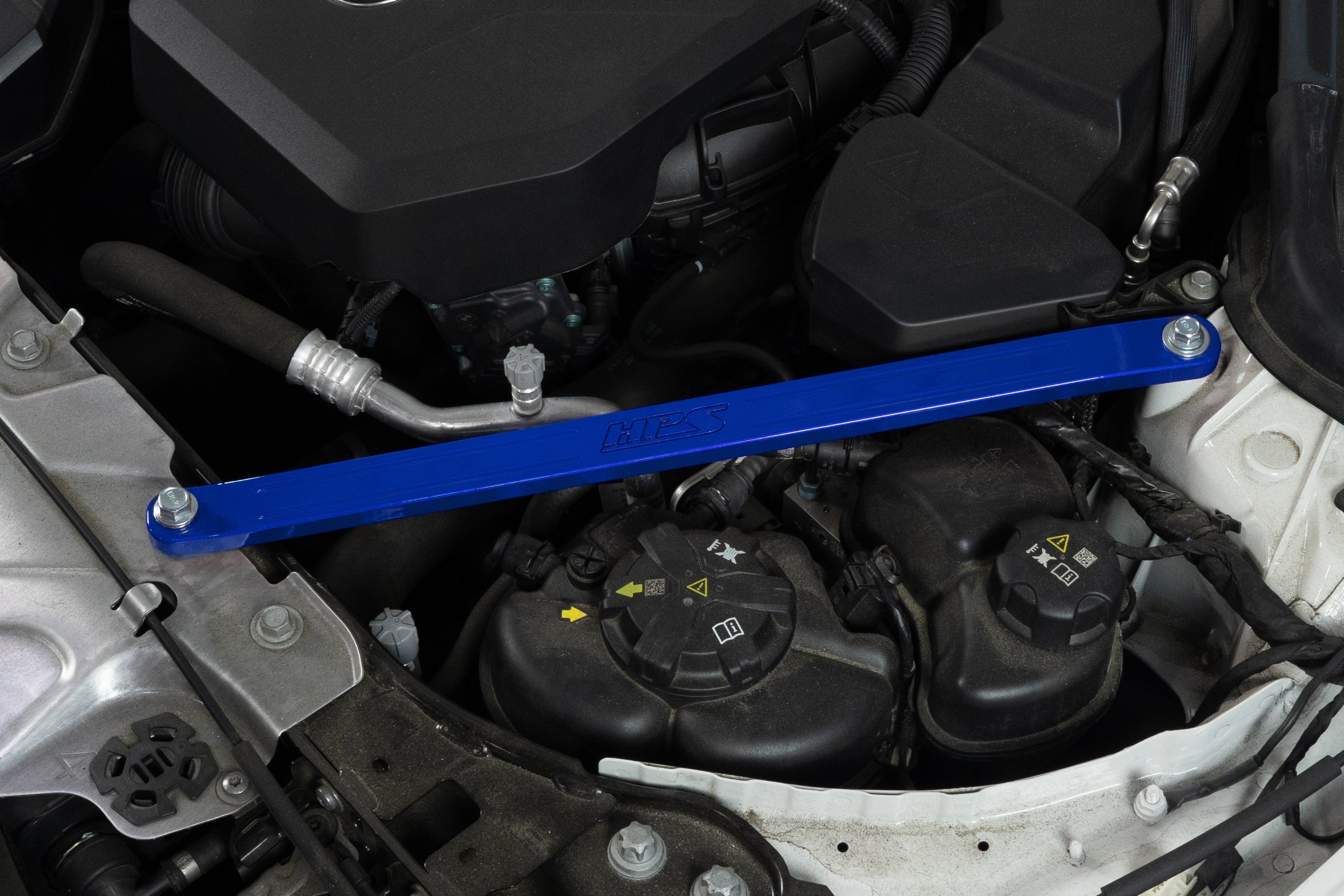 HPS Performance Front Billet Strut Bar Cross Brace, Blue, 42-115BL