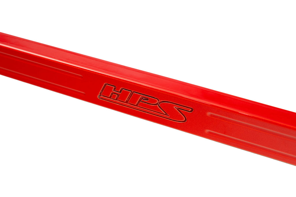 HPS Performance Front Billet Strut Bar Cross Brace, Red, 42-115R