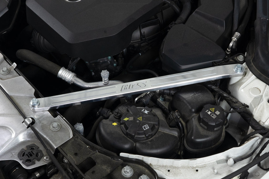 HPS Performance Front Billet Strut Bar Cross Brace, Black, 42-115WB