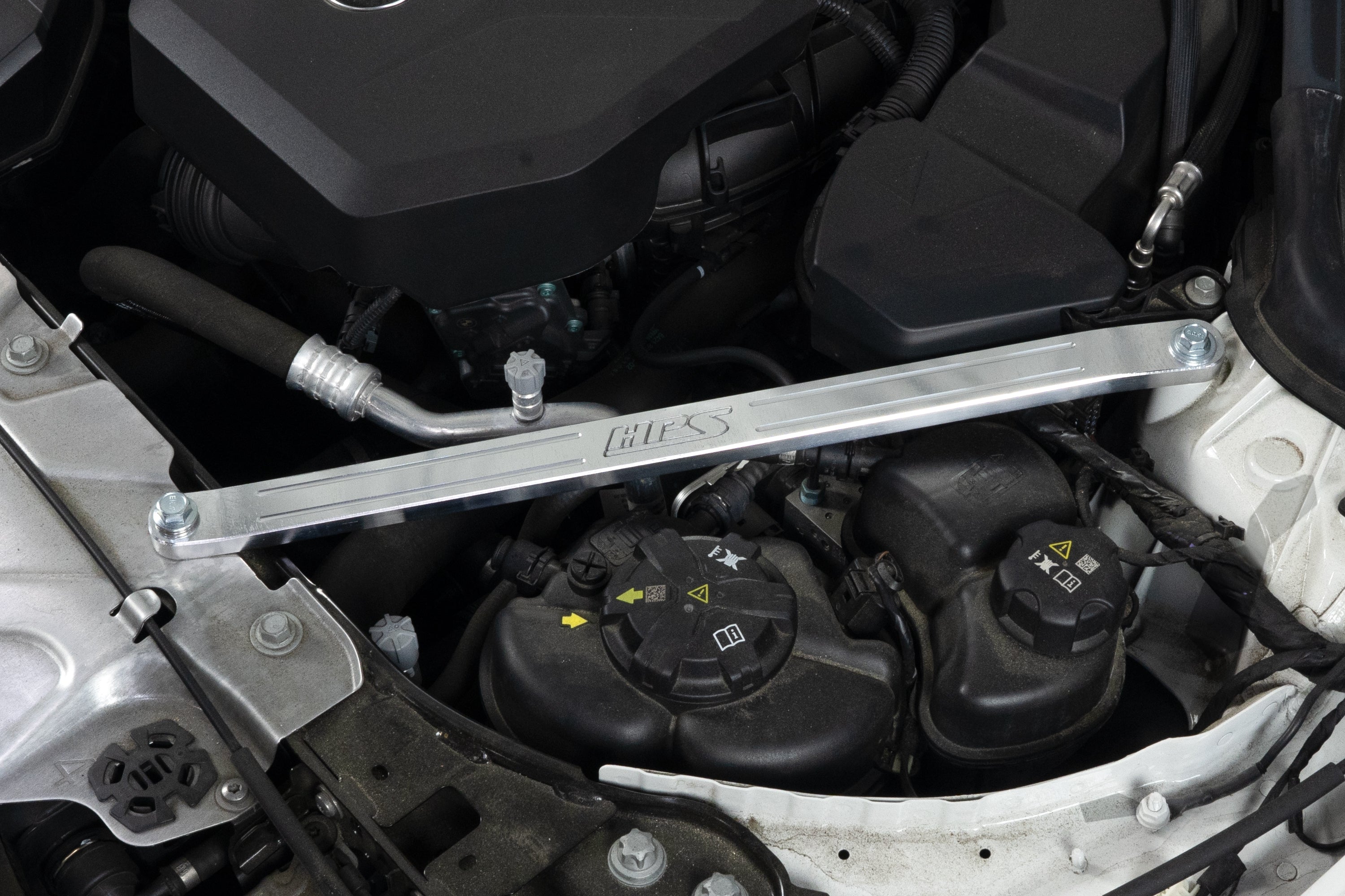 HPS Performance Front Billet Strut Bar Cross Brace, Black, 42-115WB
