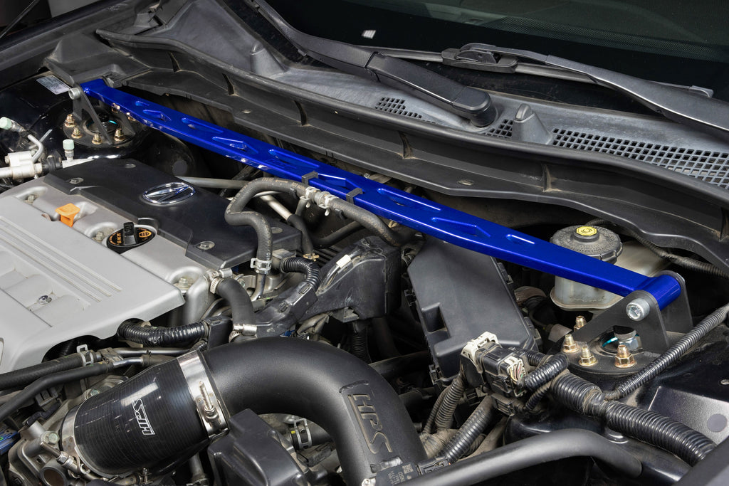 HPS Performance Aluminum Front Strut Tower Brace Bar, Blue, 42-119BL