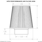 HPS Performance Air Filter 3.5" ID, 6" Element Length, 7.75" Overall Length