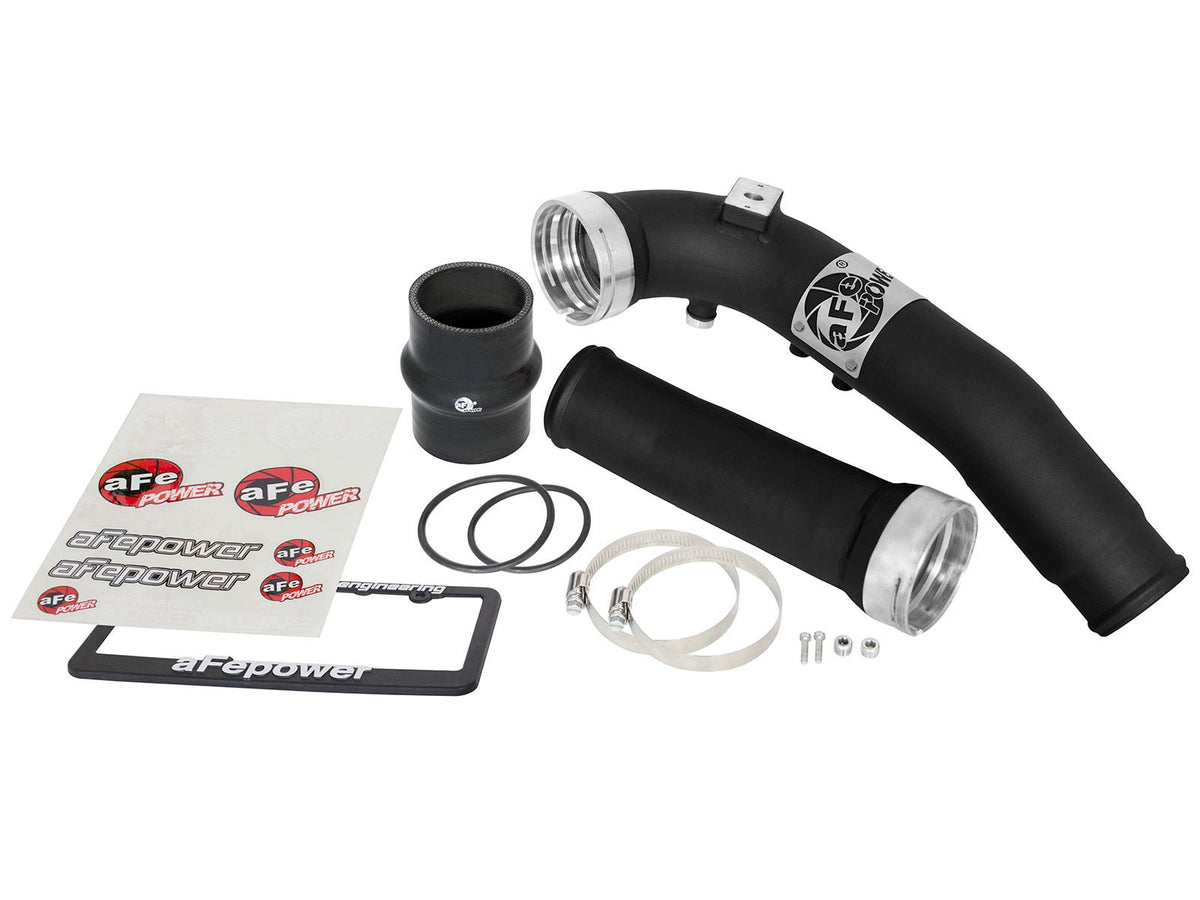 aFe BladeRunner 2-1/2 IN to 2-3/4 IN Aluminum Cold Charge Pipe Black - BMW 1/2/3/4-Series 2012-2018