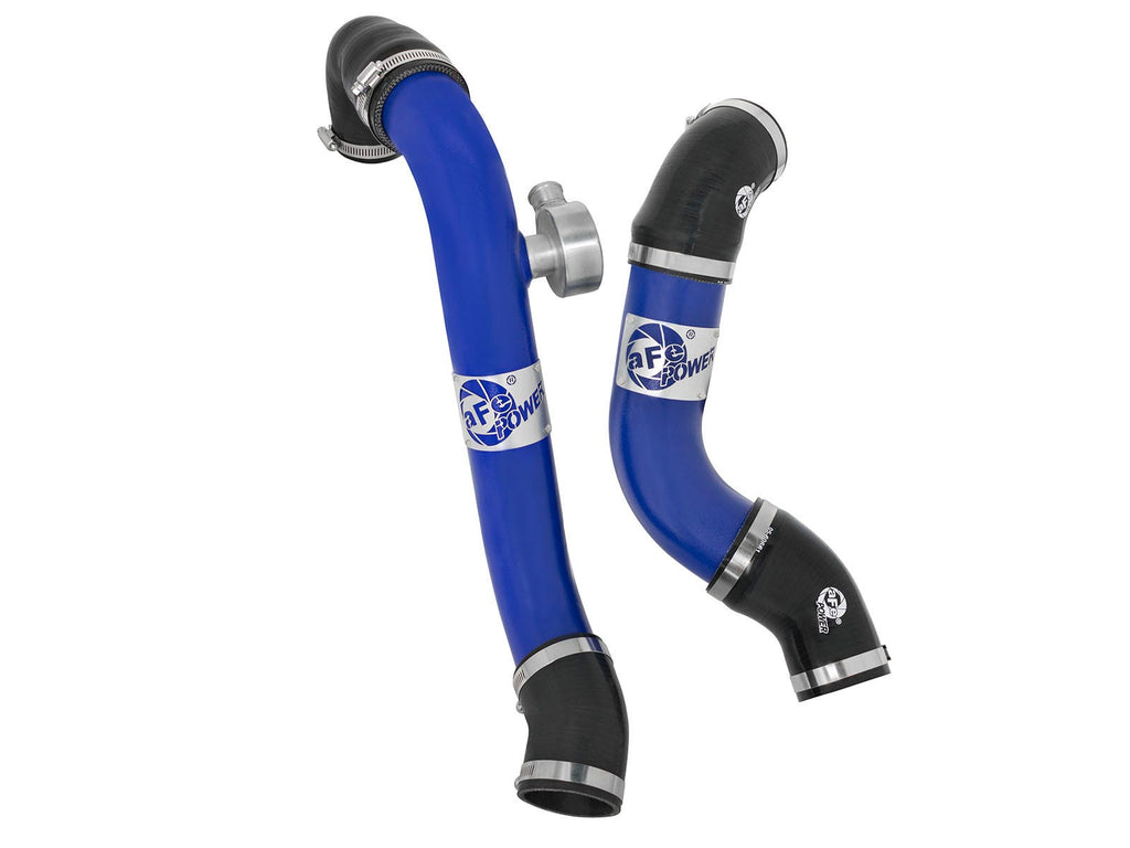 aFe BladeRunner Aluminum Hot and Cold Charge Pipe Kit Blue - Ford Mustang 2015-2023