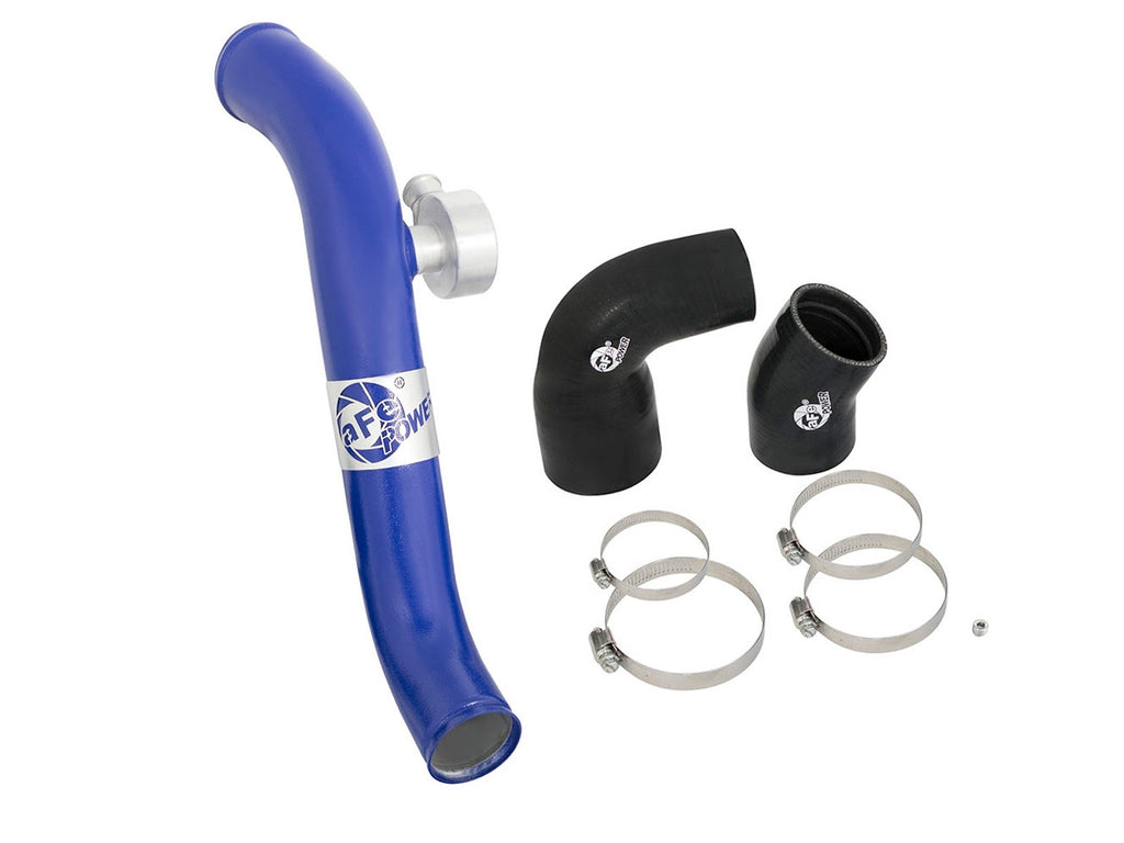 aFe BladeRunner 2-1/2 IN Aluminum Hot Charge Pipe Blue - Ford Mustang 2015-2023