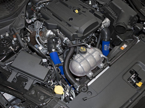 aFe BladeRunner 2-1/2 IN Aluminum Hot Charge Pipe Blue - Ford Mustang 2015-2023