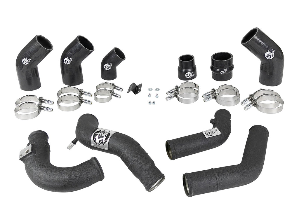 aFe BladeRunner 2-1/4 IN & 2-1/2 IN Aluminum Hot and Cold Charge Pipe Kit Black - FIAT 124 Spider 2017-2020
