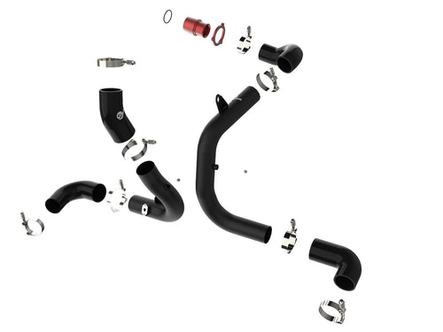 aFe BladeRunner Aluminum Hot and Cold Charge Pipe Kit Black w/ Turbo Muffler Delete - Volkswagen GTI (MKVII) 2015-2021