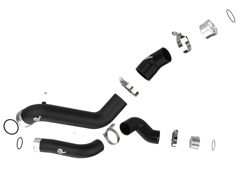 aFe 46-20424-B BladeRunner 2-1/2 IN to 3 IN Aluminum Hot and Cold Charge Pipe Kit Black - view 2