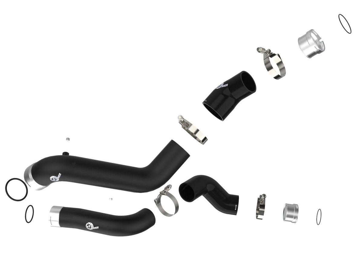 aFe 46-20424-B BladeRunner 2-1/2 IN to 3 IN Aluminum Hot and Cold Charge Pipe Kit Black - view 2