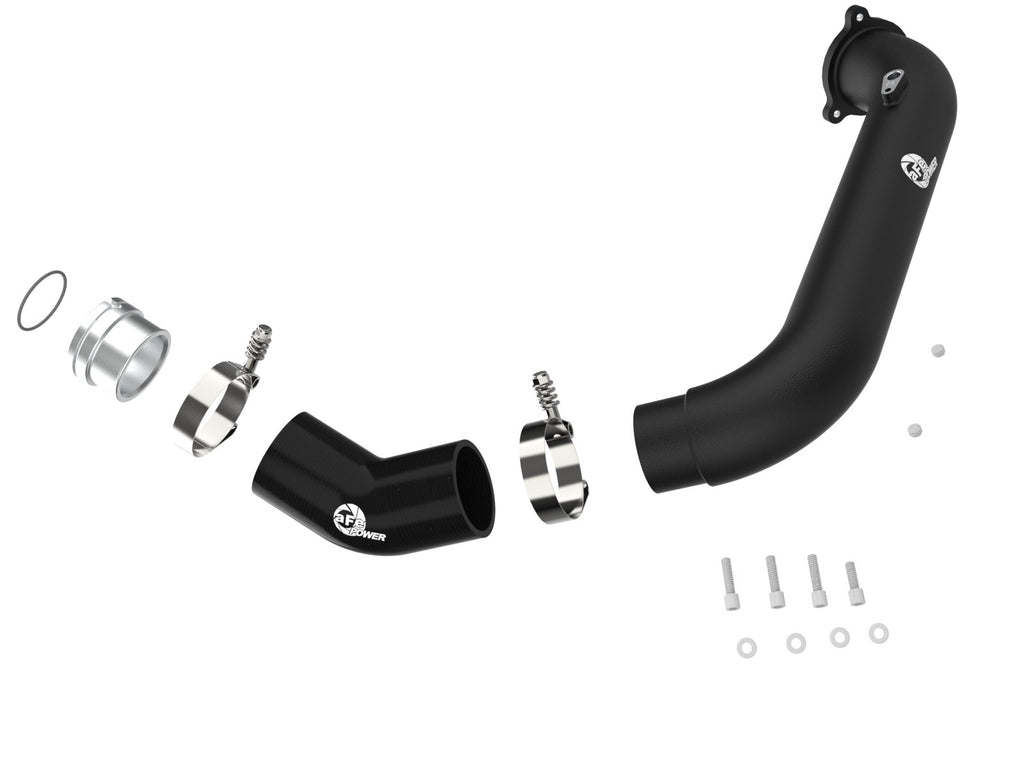 aFe BladeRunner 2-3/4 IN Aluminum Hot Charge Pipe Black - Toyota GR Supra (A90) 2021-2024