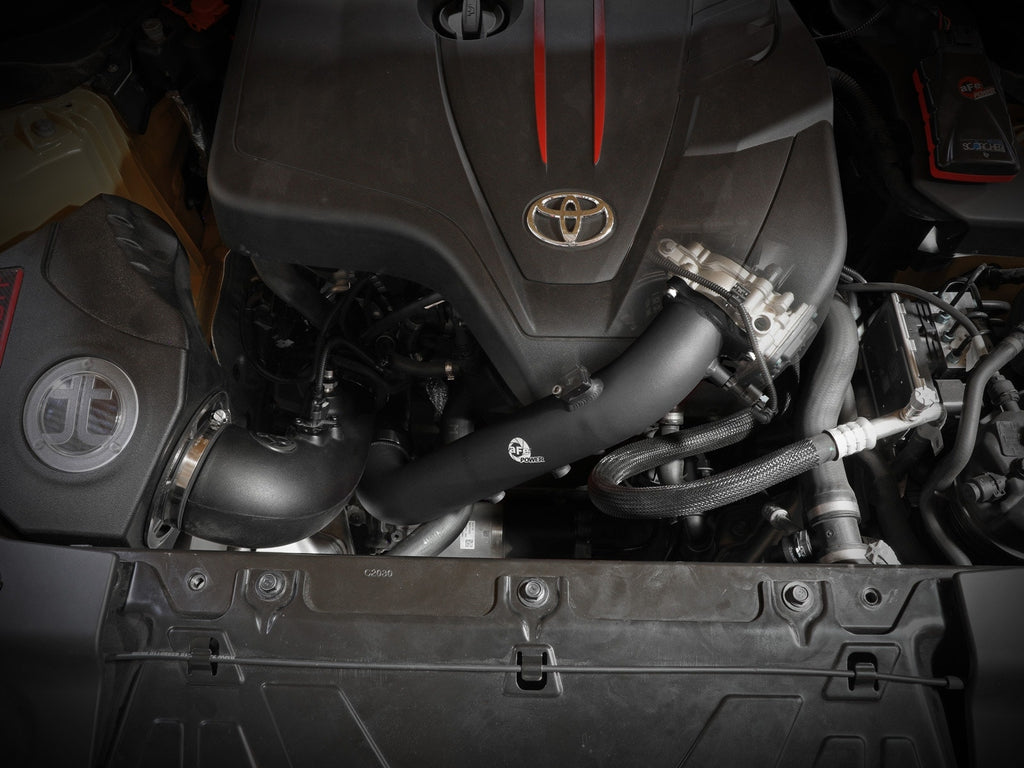 aFe BladeRunner 2-3/4 IN Aluminum Hot Charge Pipe Black - Toyota GR Supra (A90) 2021-2024
