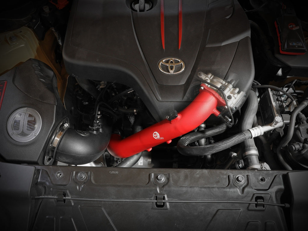 aFe BladeRunner 2-3/4 IN Aluminum Hot Charge Pipe Red - Toyota GR Supra (A90) 2021-2024