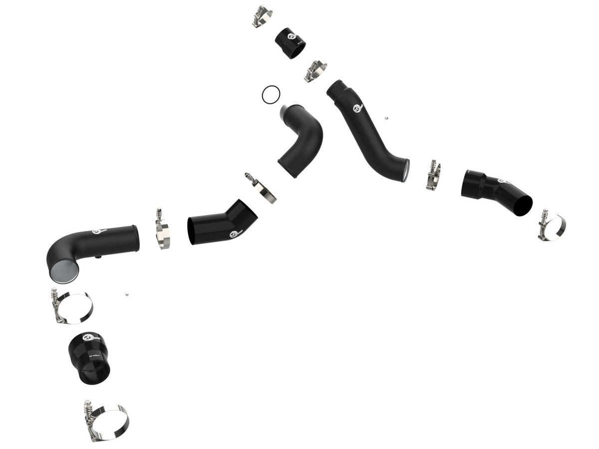 aFe 46-20494-B BladeRunner Aluminum Hot and Cold Charge Pipe Kit Black - view 4