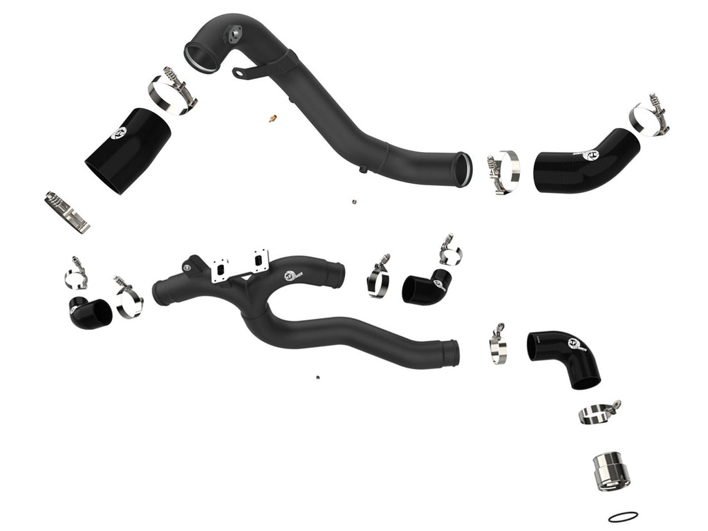 aFe BladeRunner Aluminum Hot and Cold Charge Pipe Kit Black - Kia Stinger 2018-2023