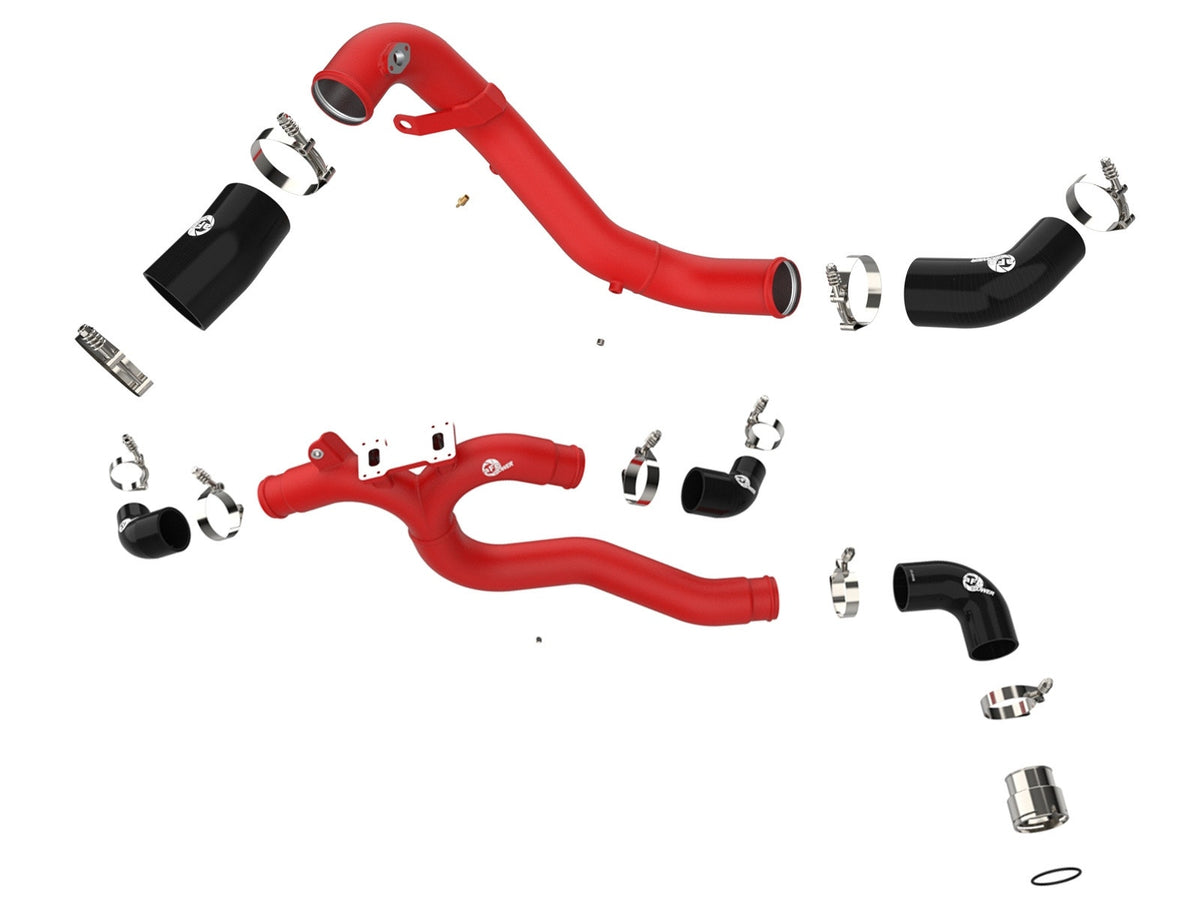 aFe BladeRunner Aluminum Hot and Cold Charge Pipe Kit Red - Kia Stinger 2018-2023