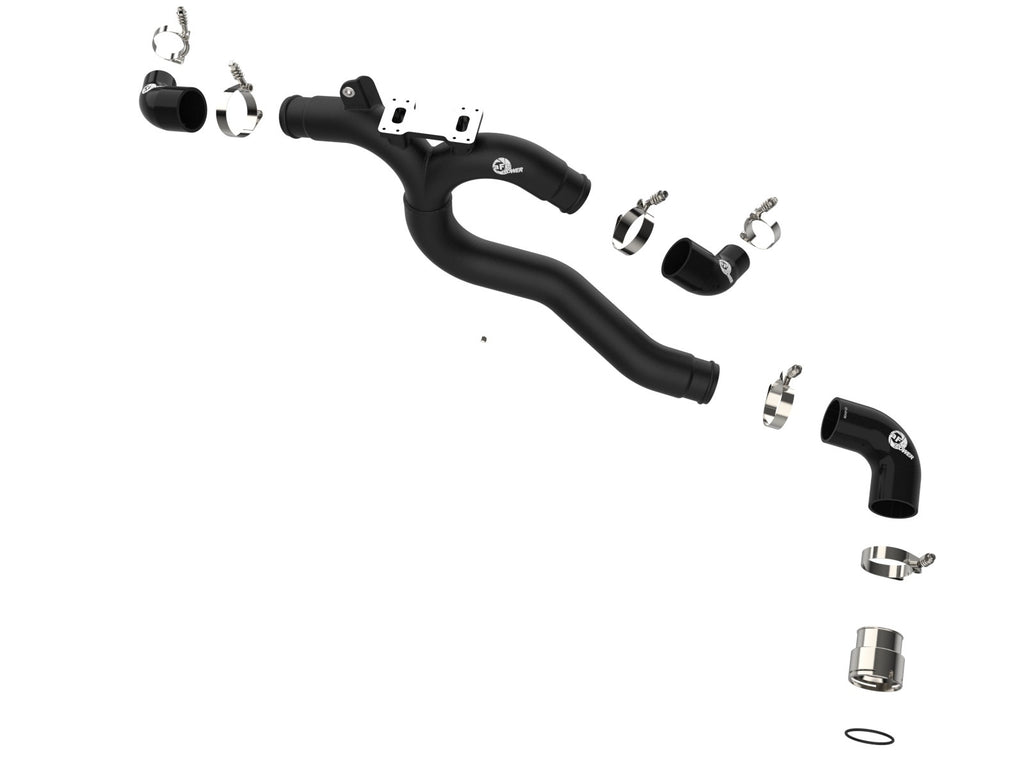 aFe BladeRunner 2-1/2 IN to 2-3/4 IN Aluminum Hot Charge Pipe Black - Kia Stinger 2018-2023