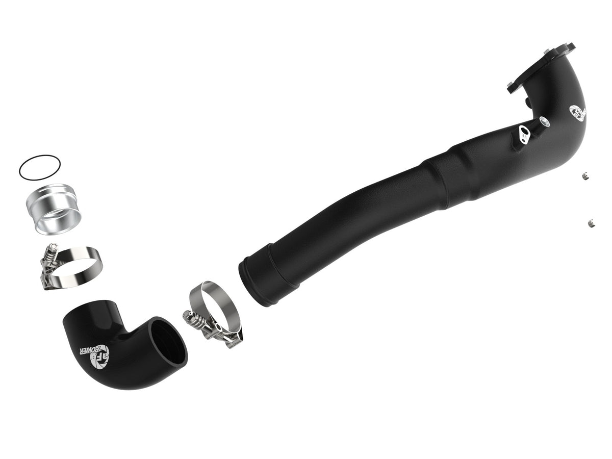 aFe BladeRunner 2-1/4 IN to 2-3/4 IN Aluminum Hot Charge Pipe Black - BMW 540i (G30/G31/G38) 2017-2023