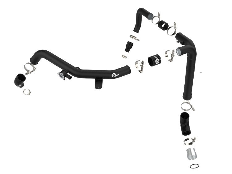 aFe Power BladeRunner 2.25 IN to 2.5 IN Aluminum Hot Charge Pipe - Black - Ford Bronco 2.7L (2021-2023)