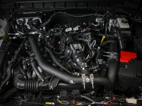 aFe Power BladeRunner 2.25 IN to 2.5 IN Aluminum Hot Charge Pipe - Black - Ford Bronco 2.7L (2021-2023)