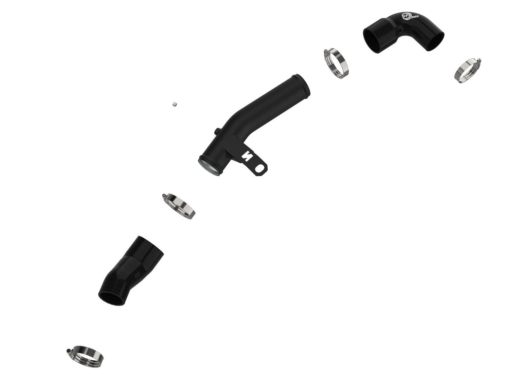 aFe BladeRunner 2-1/2 IN Aluminum Lower Hot Charge Pipe Black - Hyundai Veloster N 2019-2022