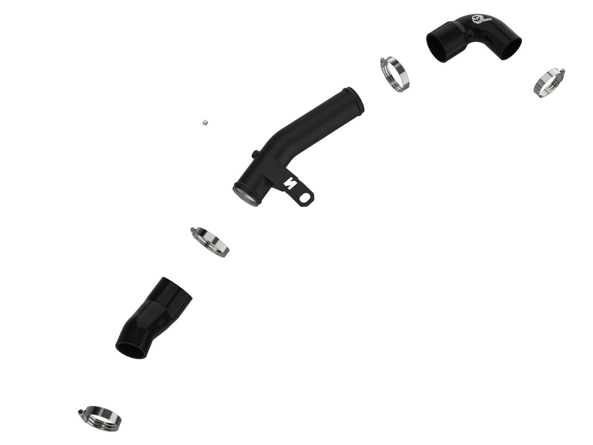 aFe BladeRunner 2-1/2 IN Aluminum Lower Hot Charge Pipe Black - Hyundai Veloster N 2019-2022