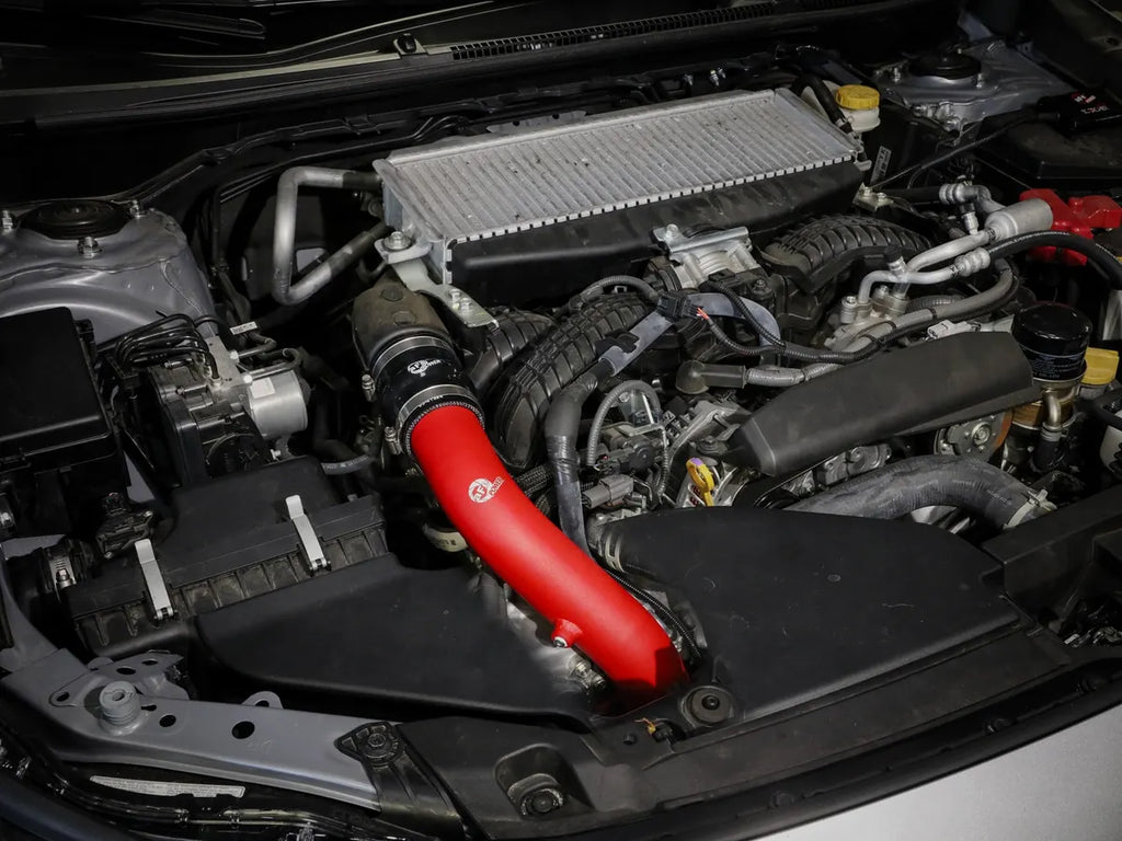 aFe BladeRunner 2-1/2 IN Aluminum Hot Charge Pipe - Red - Subaru WRX VB (2022+)