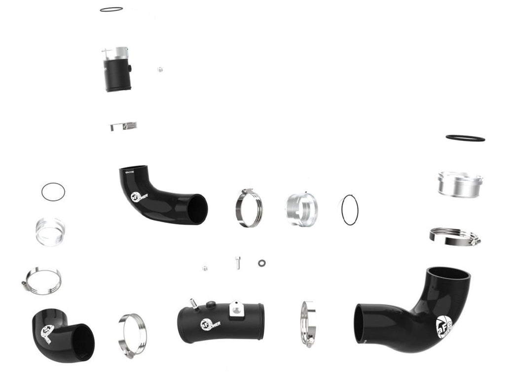 aFe 46-20694-B BladeRunner Aluminum Hot and Cold Charge Pipe Kit Black - view 4