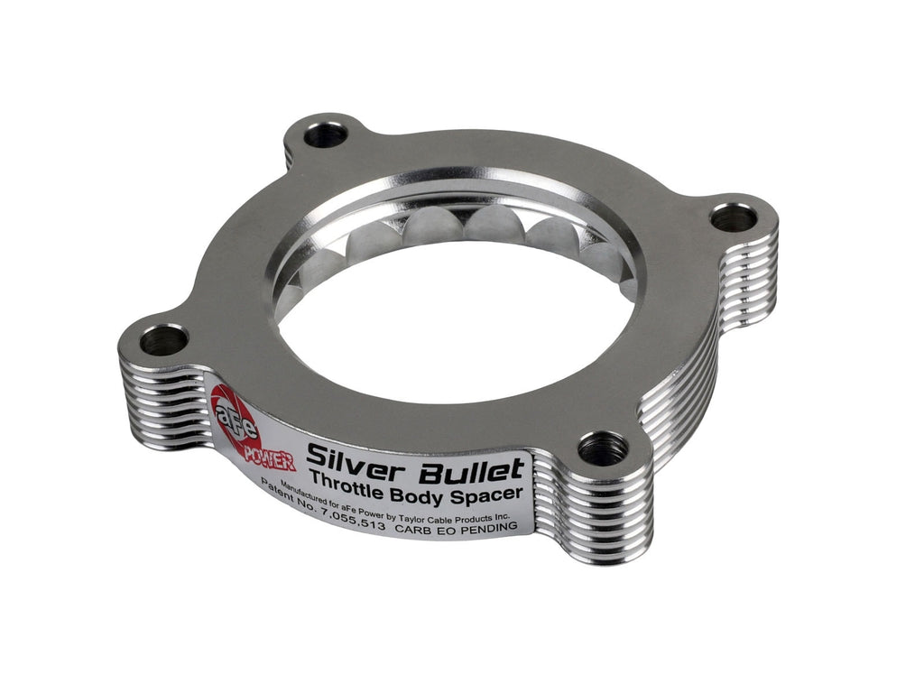 aFe Silver Bullet Throttle Body Spacer - Silver - Ford Mustang/F-150 2011-2014