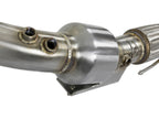 aFe Twisted Steel Down Pipe 3 IN 304 Stainless Steel w/ Cat - Ford Focus RS 2016-2018