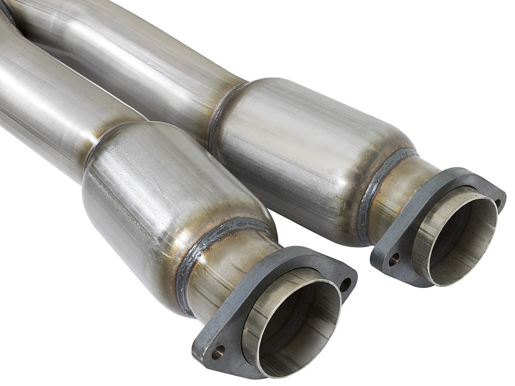 aFe Twisted Steel X-Pipe 3 IN 304 Stainless Steel w/ Cat - Chevrolet Corvette (C7) & Z06 2014-2019