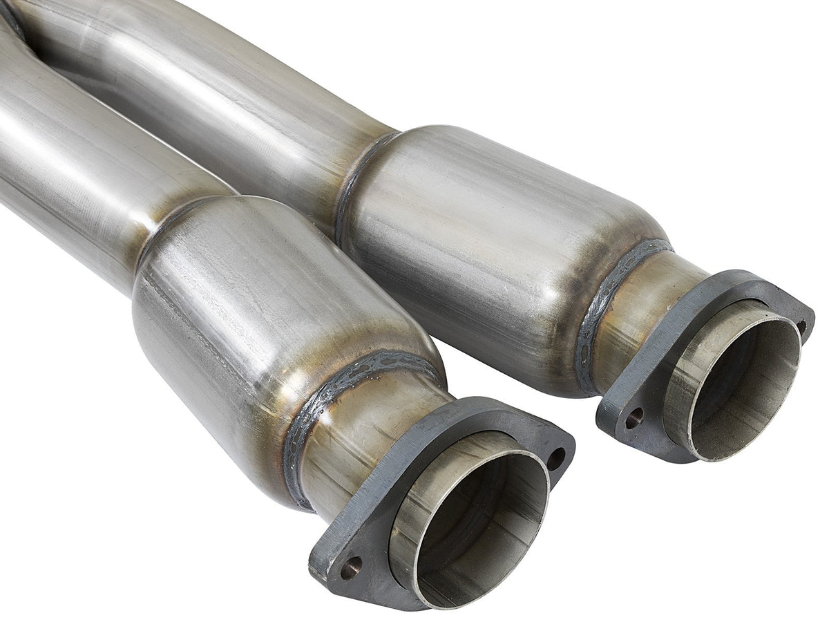 aFe Twisted Steel X-Pipe 3 IN 304 Stainless Steel w/ Cat - Chevrolet Corvette (C7) & Z06 2014-2019