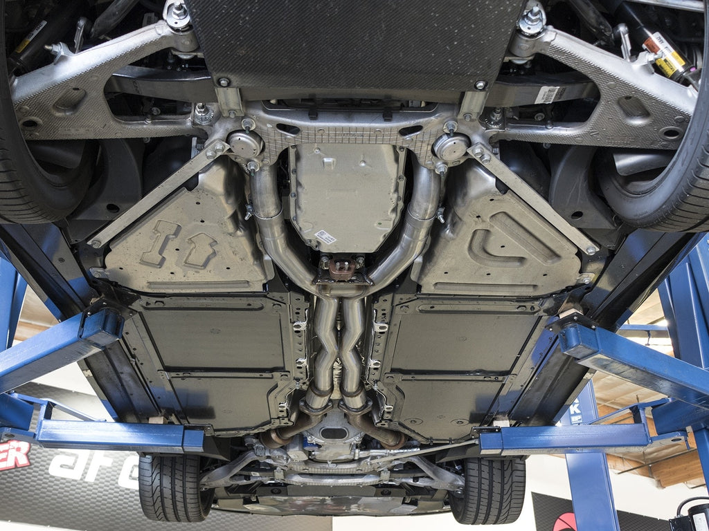 aFe Twisted Steel X-Pipe 3 IN 304 Stainless Steel w/ Cat - Chevrolet Corvette (C7) & Z06 2014-2019