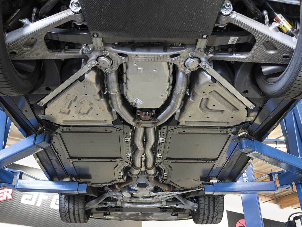 aFe Twisted Steel X-Pipe 3 IN 304 Stainless Steel w/ Cat - Chevrolet Corvette (C7) & Z06 2014-2019