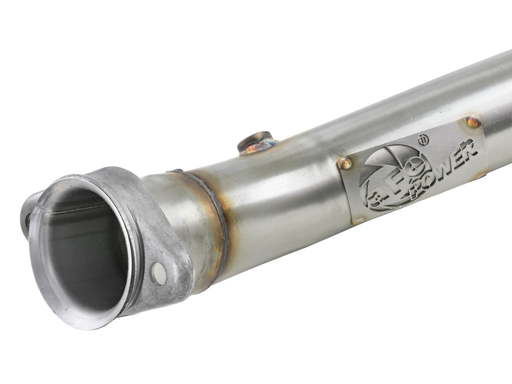 aFe Twisted Steel Mid Pipe 3 IN 304 Stainless Steel w/ Cat - Chevrolet Corvette (C7) & Z06 2014-2019