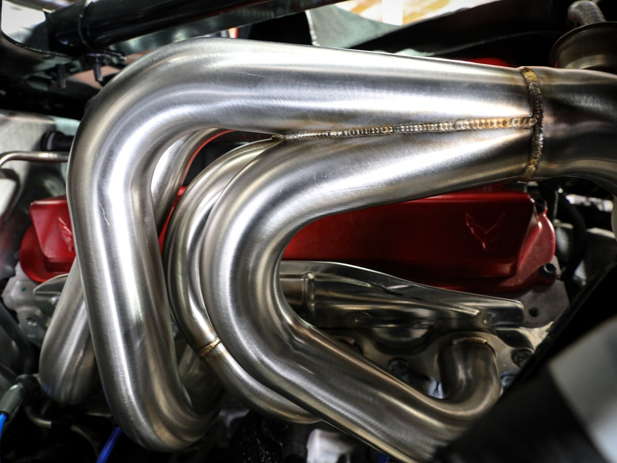 aFe Twisted Steel 304 Stainless Steel Long Tube Header w/ Brushed Finish - Chevrolet Corvette (C8) 2020-2026