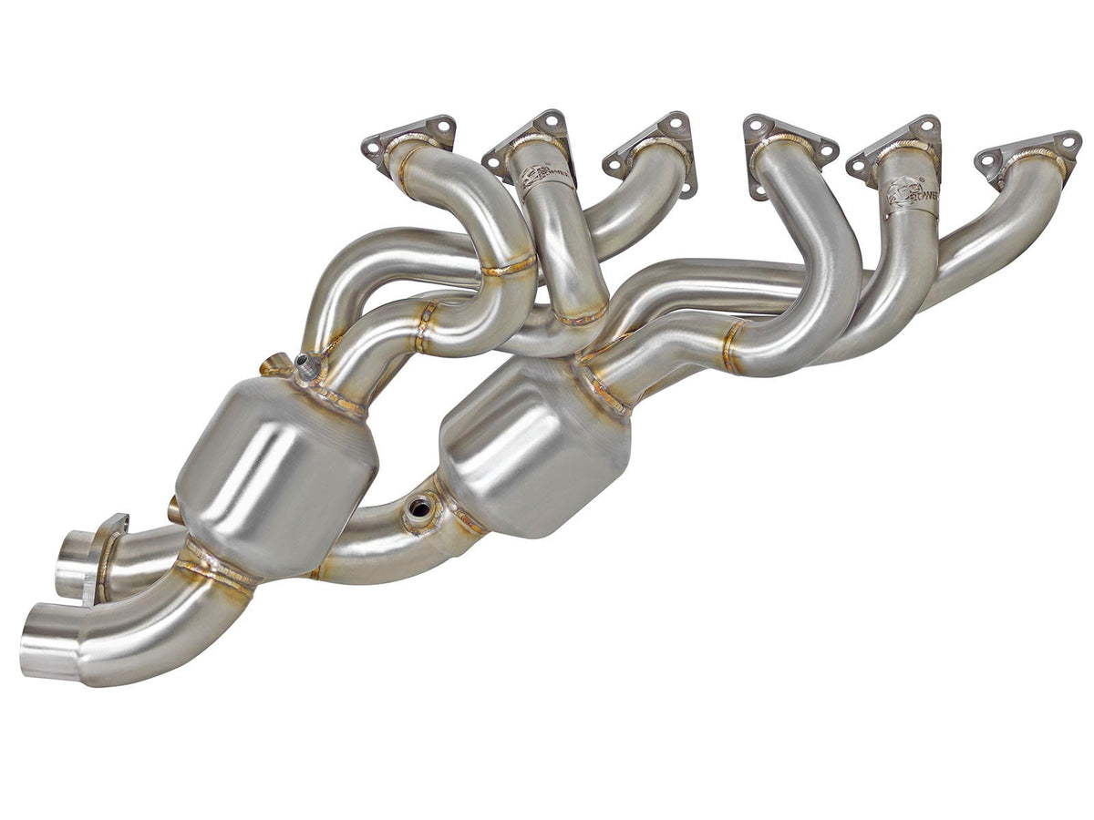 aFe Twisted Steel Long Tube Header 304 Stainless Steel w/ Cat - BMW M3 (E46) 2001-2006
