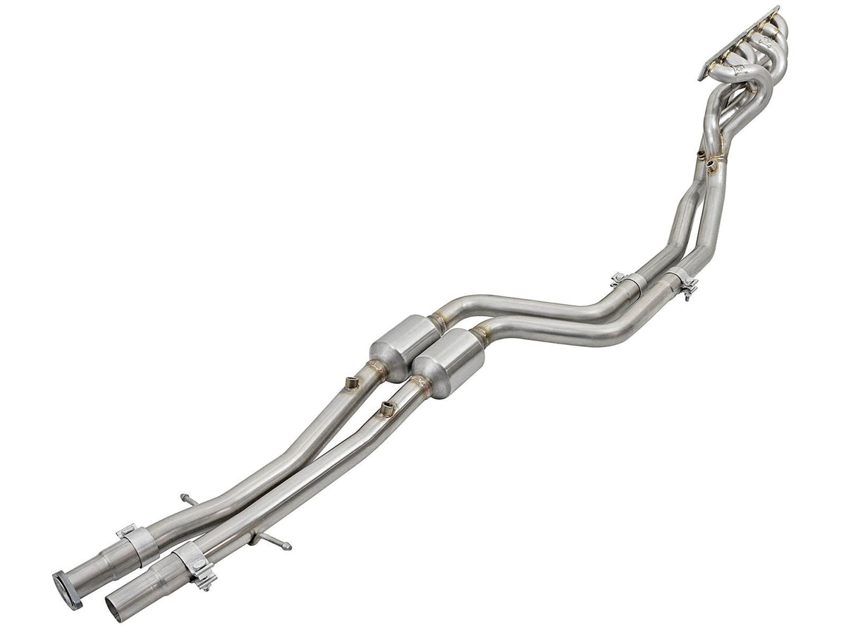 aFe Twisted Steel Long Tube Header & Mid Pipe 304 Stainless Steel w/ Cat - BMW M3 (E36) 1996-1999