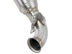 aFe Twisted Steel Down Pipe 2-1/2 IN 304 Stainless Steel w/ Cat - MINI Cooper S (R56) 2007-2015