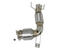 aFe Twisted Steel Down Pipe 3 to 2-3/4 IN 304 Stainless Steel w/ Cat - MINI Cooper S (F55/F56/F57) 2015-2019