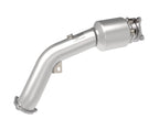 aFe Twisted Steel Down Pipe 3 IN 304 Stainless Steel w/ Cat - Audi A4/A5 2009-2016